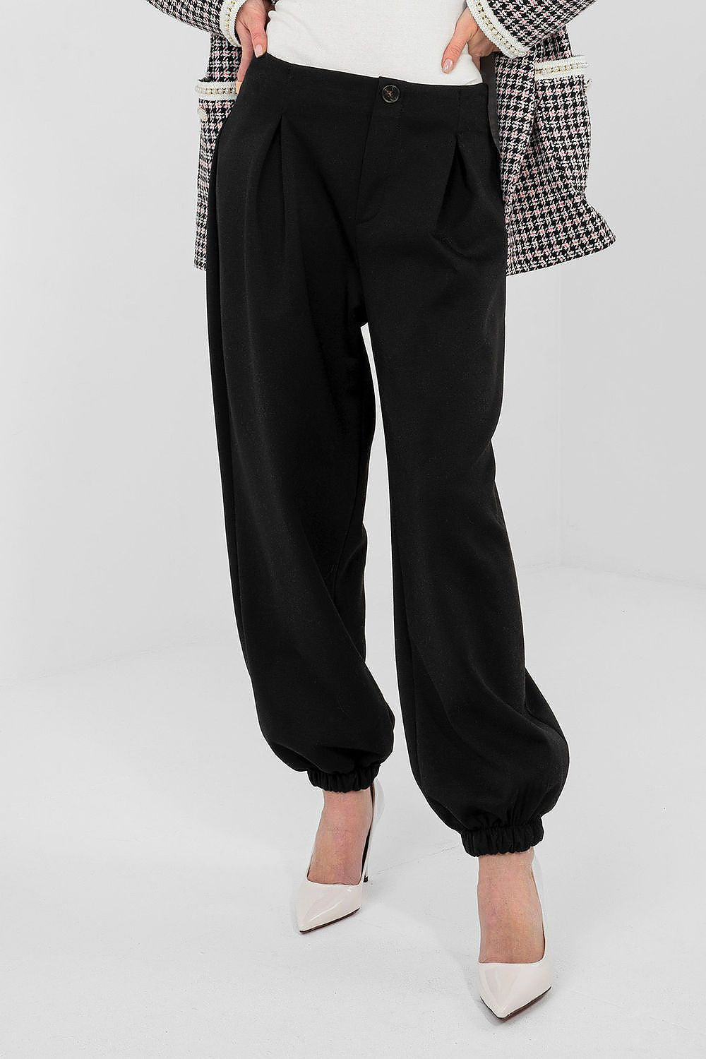 Nero / Universale Pantaloni jogger in viscosa elasticizzata
