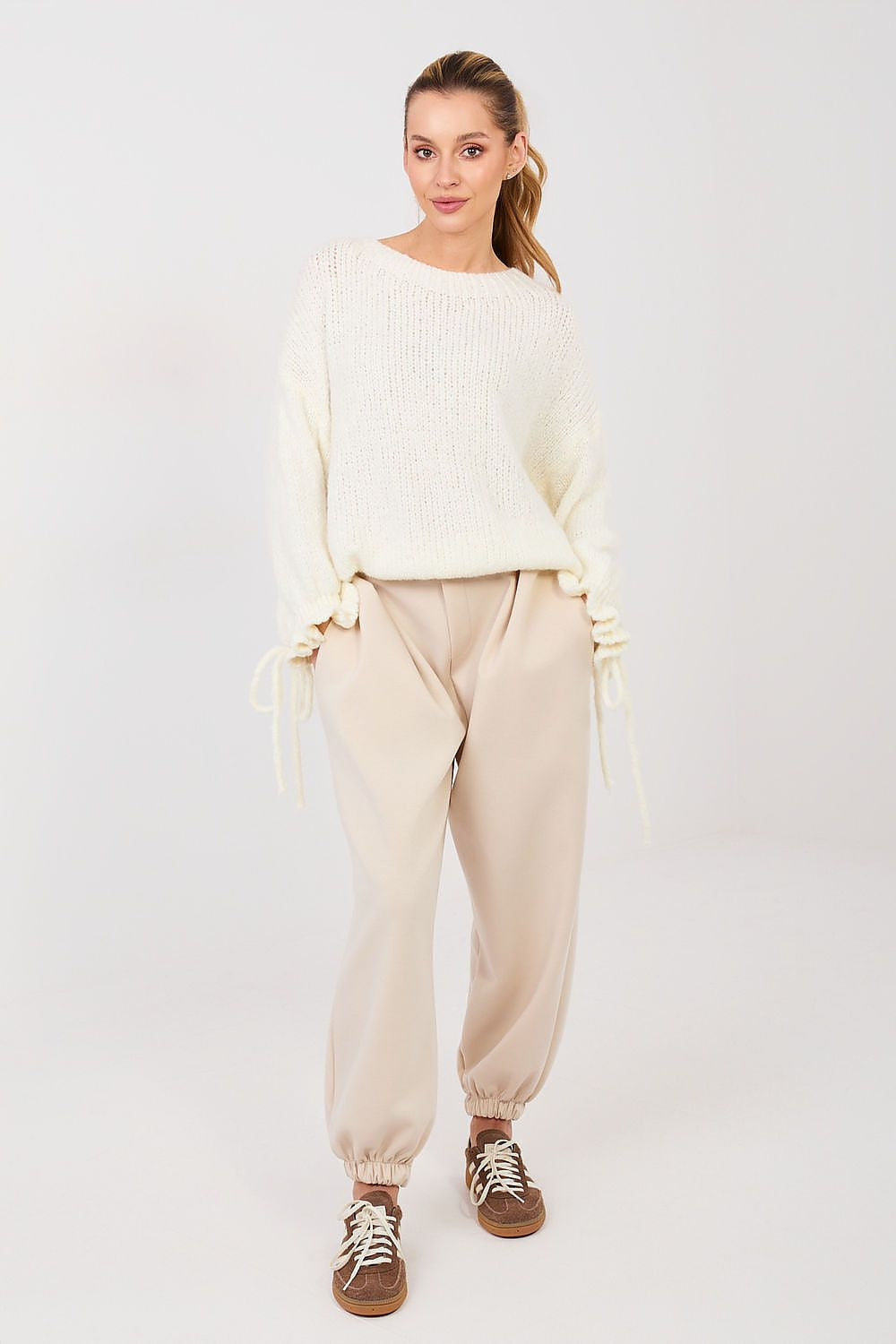 Beige / Universale Pantaloni jogger in viscosa