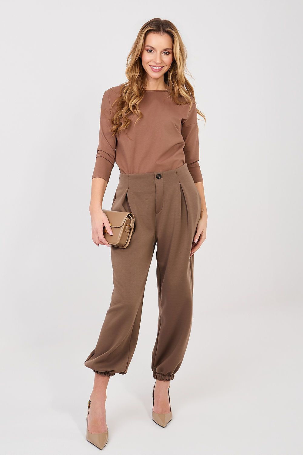 Pantaloni jogger in viscosa elasticizzata - 223748