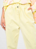 Giallo / ONE SIZE Pantaloni Paperbag in Velluto a Coste