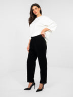 Pantaloni Paperbag in Velluto a Coste Vita Alta (Riley)