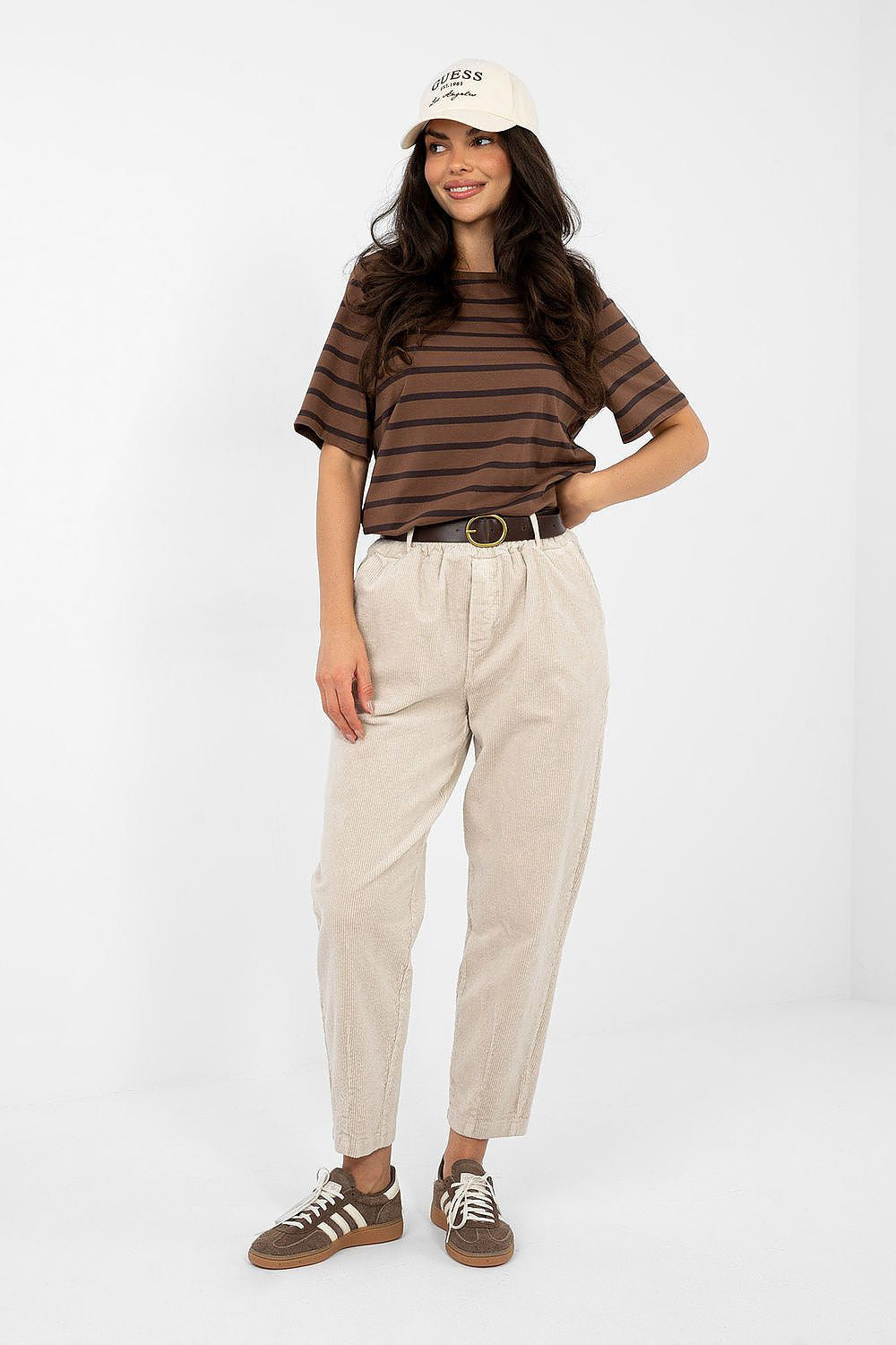 Beige / Universale Pantaloni in velluto a coste modello