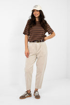 Beige / Universale Pantaloni in velluto a coste modello