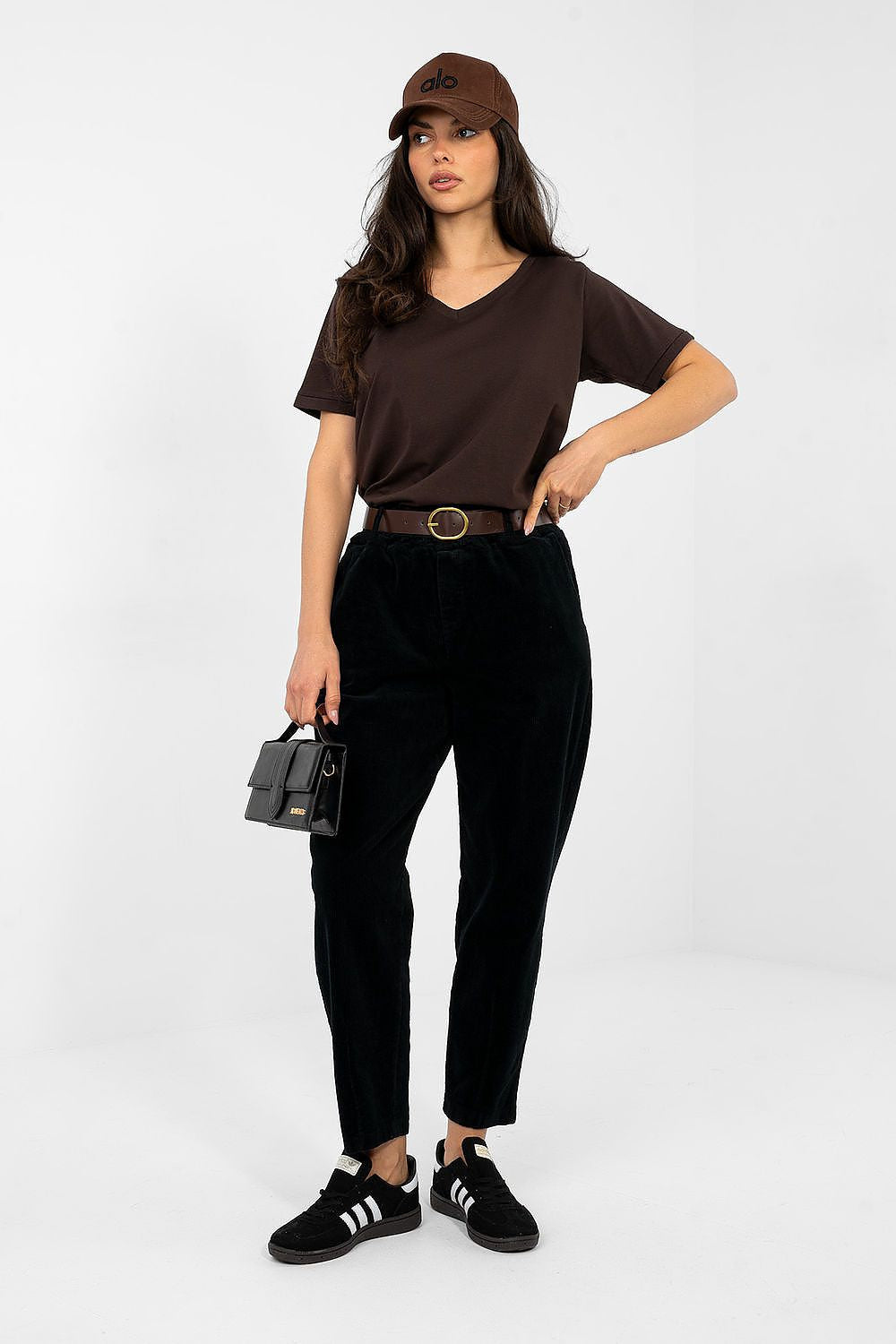 Nero / Universale Pantaloni in velluto a coste modello
