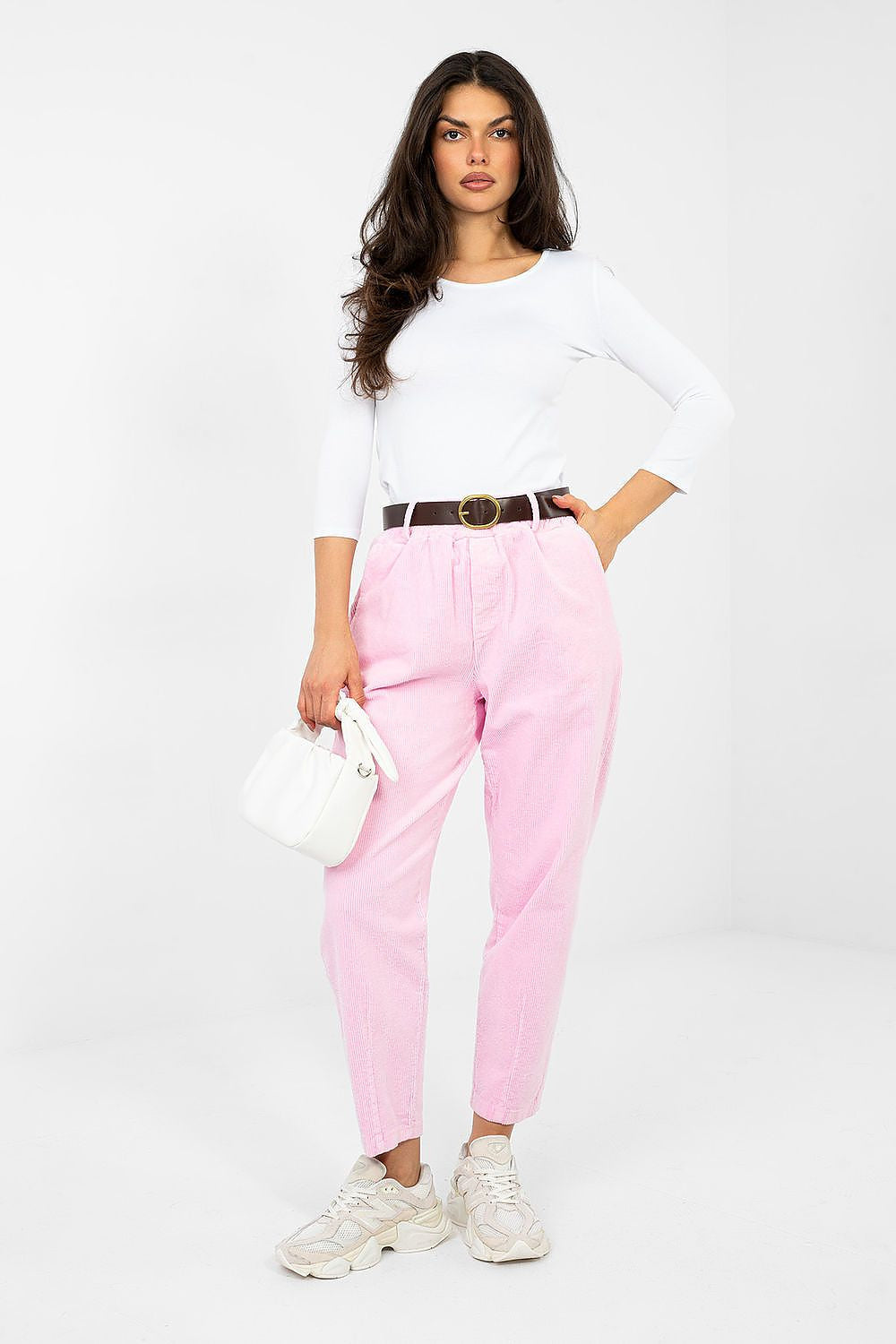 Rosa / Universale Pantaloni in velluto a coste modello