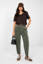 Verde / Universale Pantaloni in velluto a coste modello