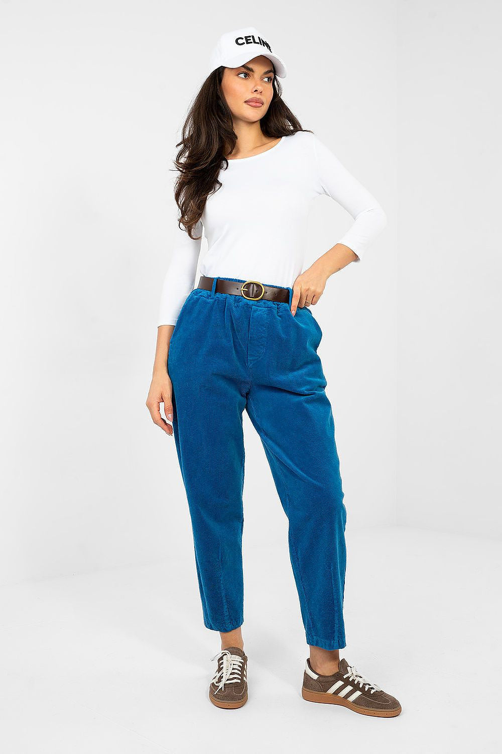 azzurro 2 / Universale Pantaloni in velluto a coste modello