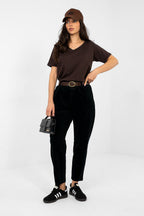 Nero / Universale Pantaloni in velluto a coste modello