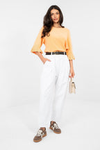 Pantaloni in velluto da donna taglio carrot - NANCY - 224381