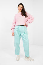 Verde / Universale Pantaloni in velluto da donna taglio