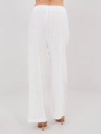 Pantaloni Wide Leg a Vita Alta in 100% Cotone (Stella)