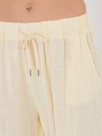 Pantaloni Wide Leg a Vita Alta in 100% Cotone (Stella)