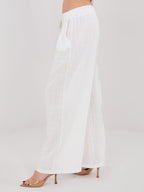 Pantaloni Wide Leg a Vita Alta in 100% Cotone (Stella)