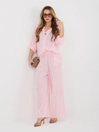 Pantaloni Wide Leg a Vita Alta in 100% Cotone (Stella)
