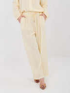 Giallo / ONE SIZE Pantaloni Wide Leg a Vita Alta in 100%
