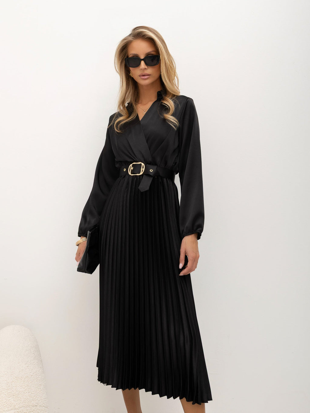 Patrice - Abito Elegante Midi Svasato da Donna con Cintura