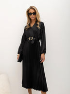 Patrice - Abito Elegante Midi Svasato da Donna con Cintura