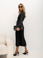 Patrice - Abito Elegante Midi Svasato da Donna con Cintura