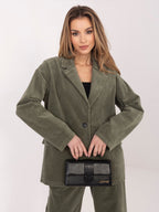 ONE SIZE / Verde Blazer Casual in Velluto a Coste