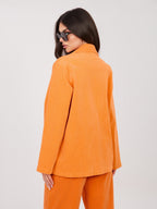 Blazer Casual in Velluto a Coste con Bottone Singolo