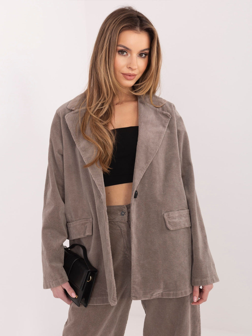 ONE SIZE / Marrone 2 Blazer Casual in Velluto a Coste