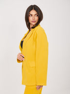 Blazer Casual in Velluto a Coste con Bottone Singolo
