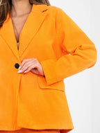 Blazer Casual in Velluto a Coste con Bottone Singolo
