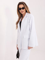 Blazer Casual in Velluto a Coste con Bottone Singolo