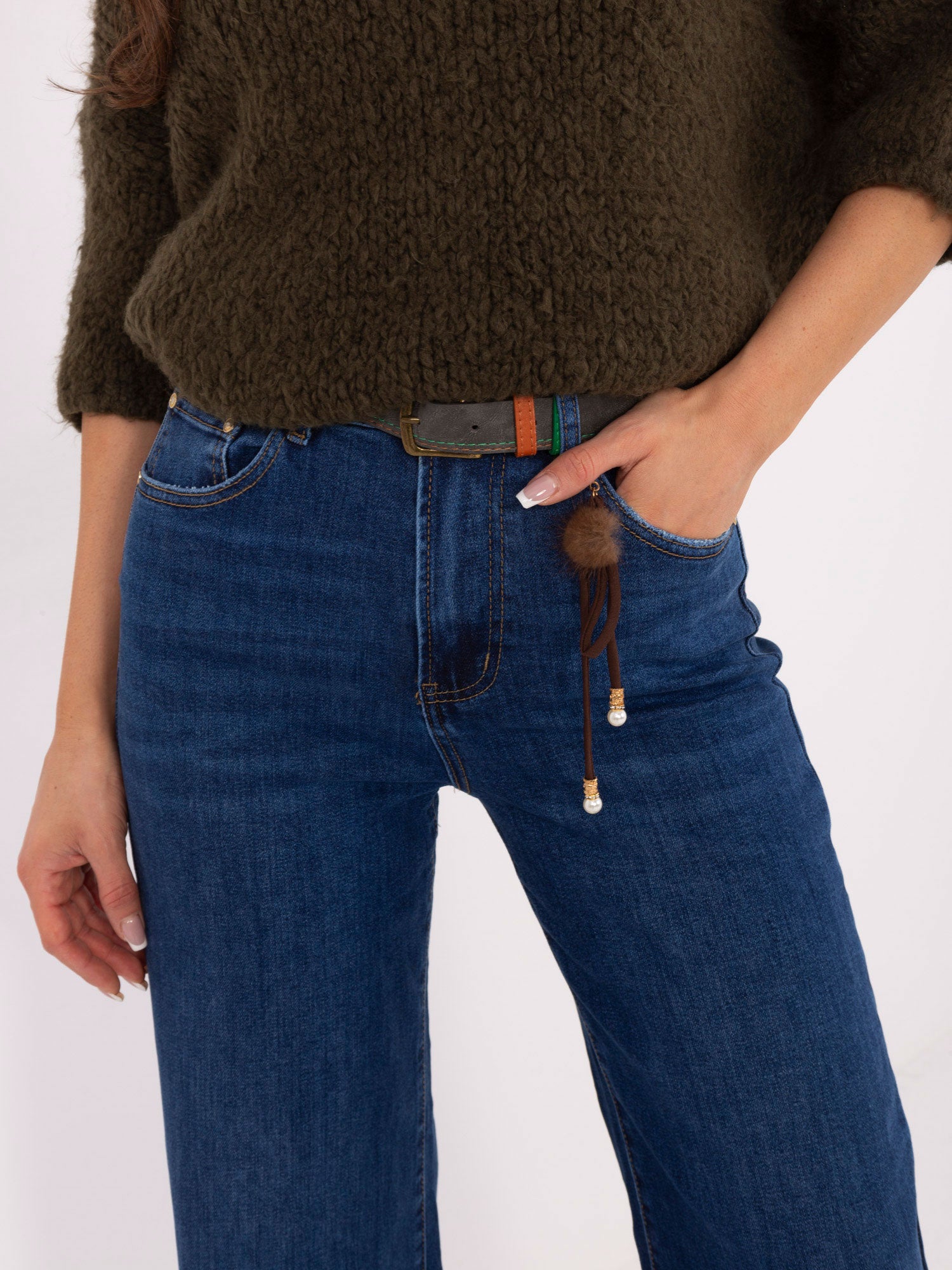 Straight Leg Jeans with Waist - 220624