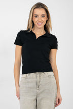 Nero / Universale Polo in viscosa elasticizzata - JOSEPHINE