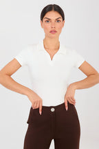 Beige / Universale Polo in viscosa elasticizzata