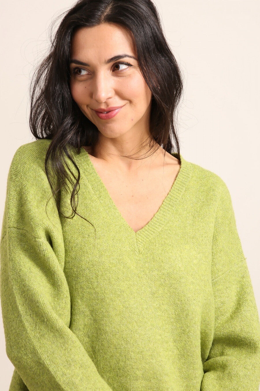 Rayon and Cashmere V-Neck Sweater