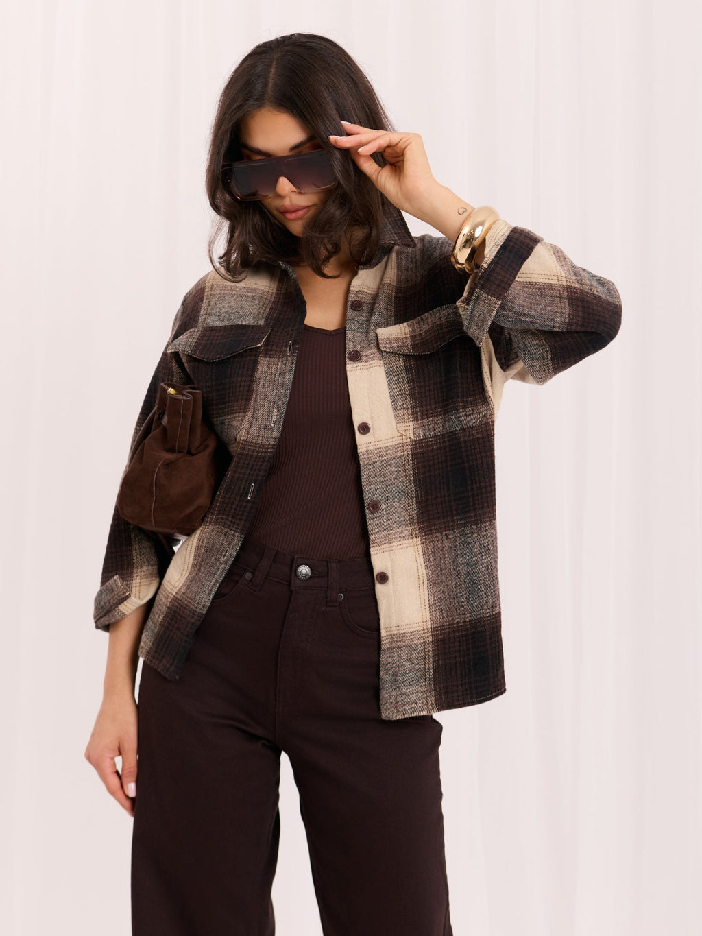Sadie - Camicia Sovragiacca Casual a Quadri in Cotone