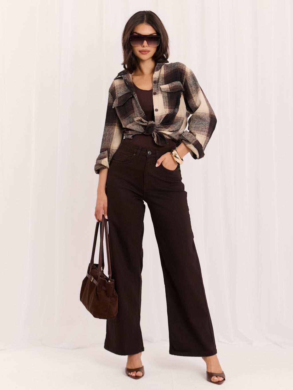 Sadie - Camicia Sovragiacca Casual a Quadri in Cotone