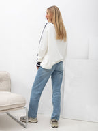 Selene - Maglione Lungo da Donna in Viscosa con Scollo a V