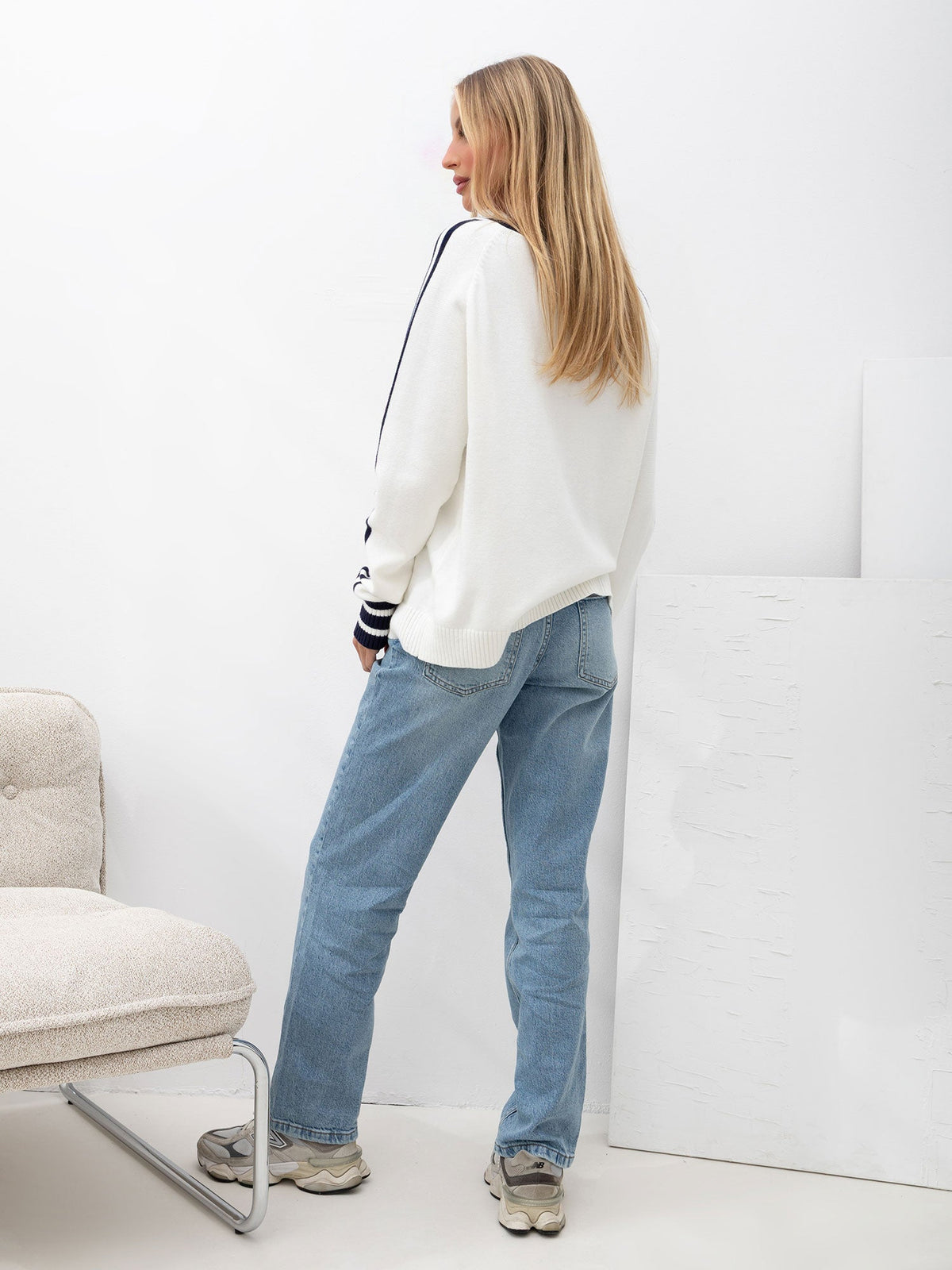 Selene - Maglione Lungo da Donna in Viscosa con Scollo a V