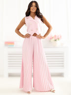 Rosa / ONE SIZE Set Coordinato Elegante: Gilet Doppiopetto