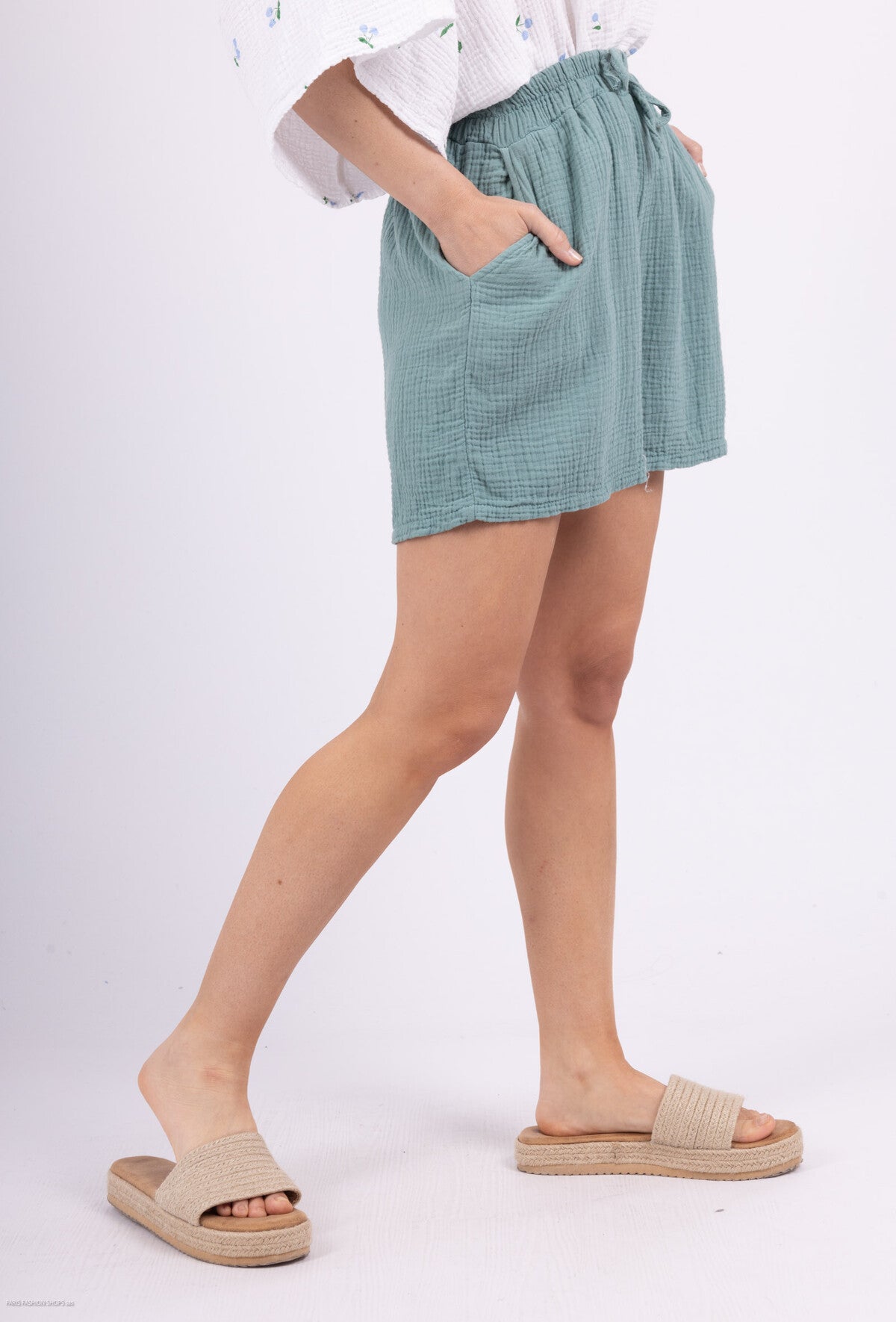 Pantaloncini in garza di cotone
