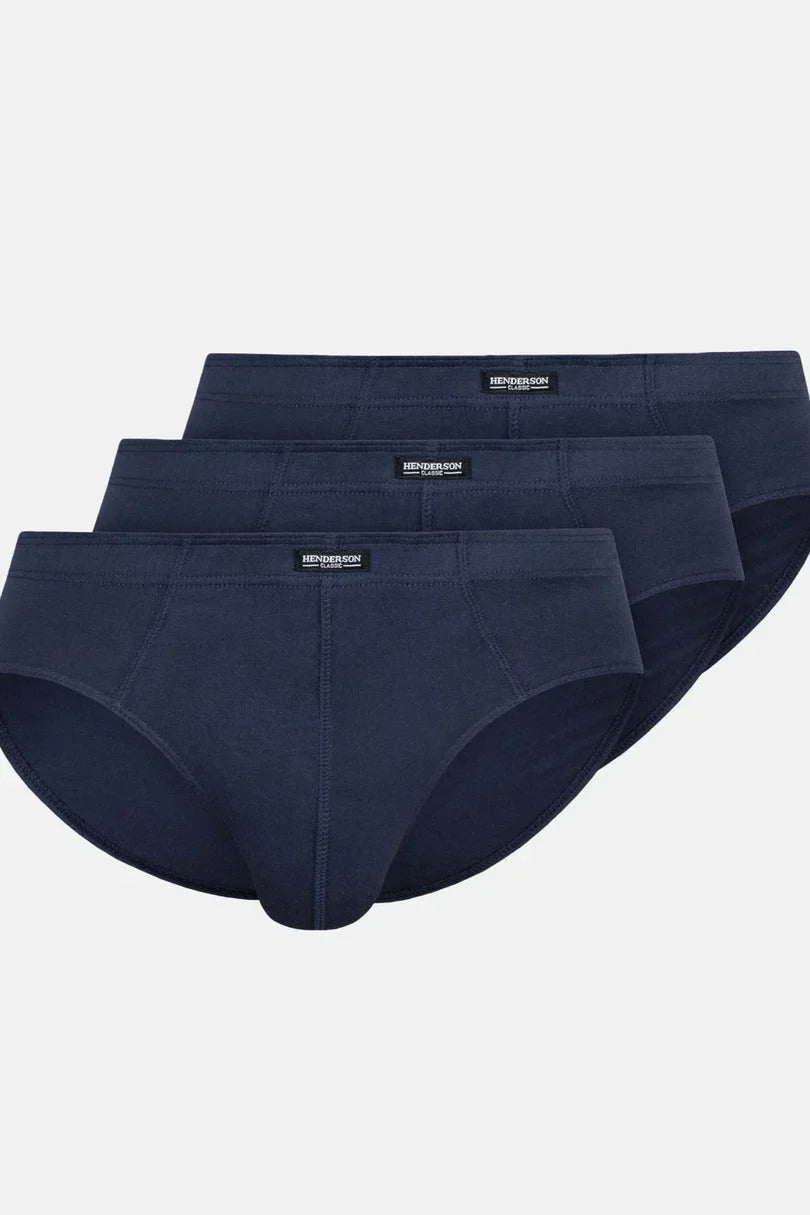 Blu notte / M Slip da uomo in 100% cotone - Pack 3 pezzi