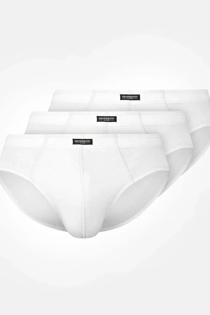 Bianco / M Slip da uomo in 100% cotone - Pack 3 pezzi