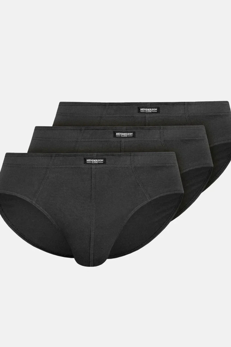 Grigio graffite / M Slip da uomo in 100% cotone - Pack 3