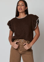 Smanicato in maglia con profili - 28U6567