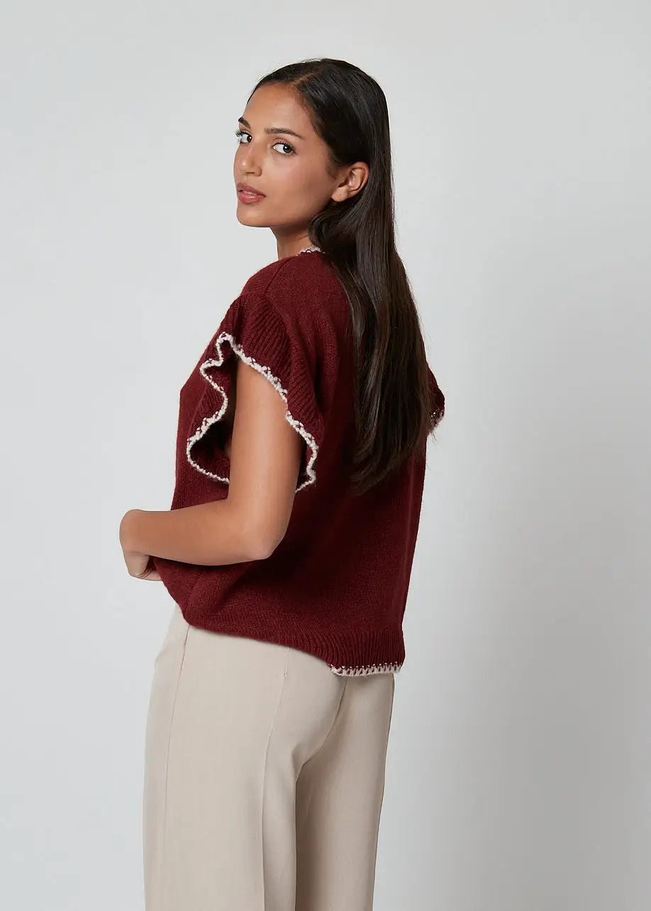 Smanicato in maglia con profili - 28U6567