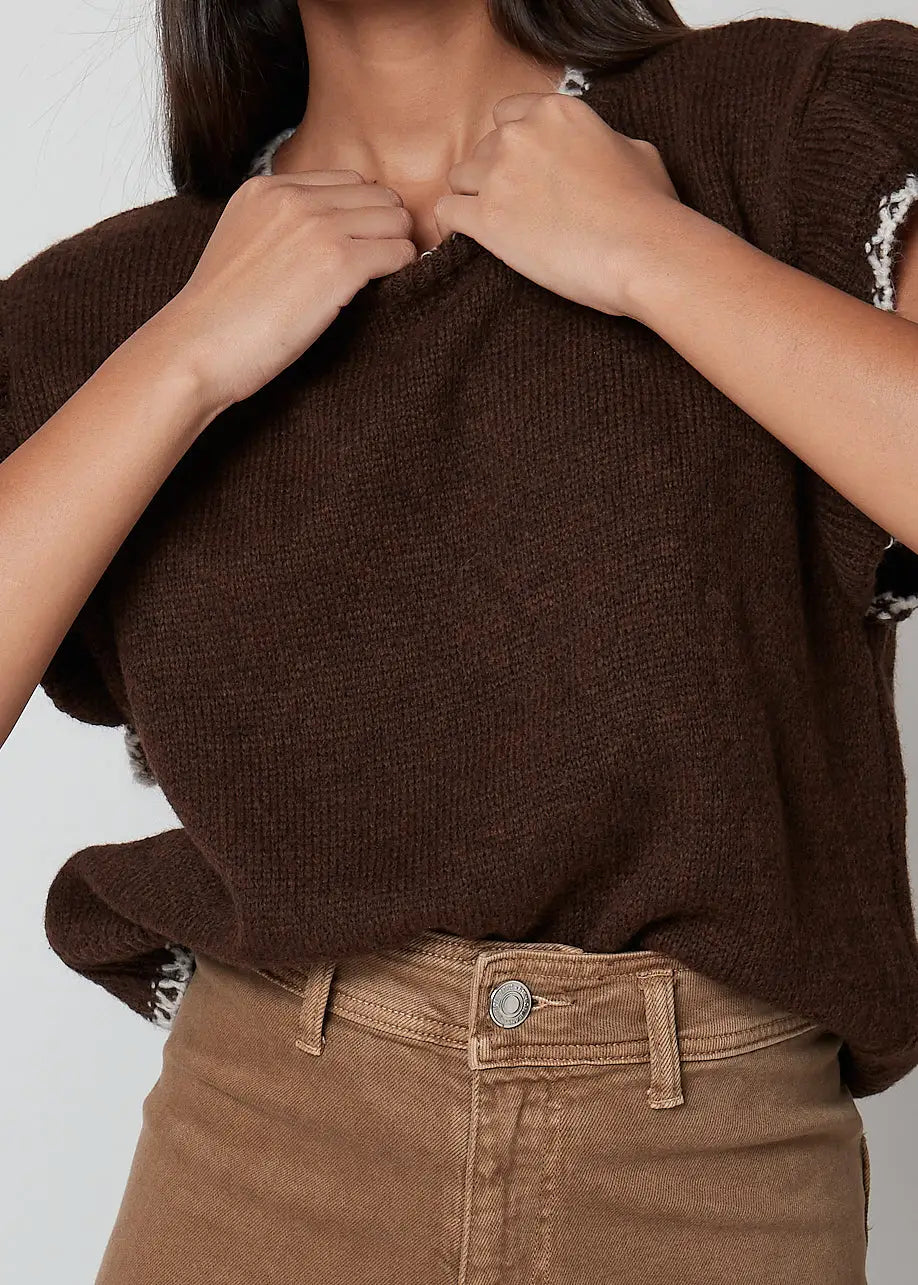 Smanicato in maglia con profili - 28U6567