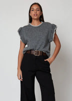 Smanicato in maglia con profili - 28U6567