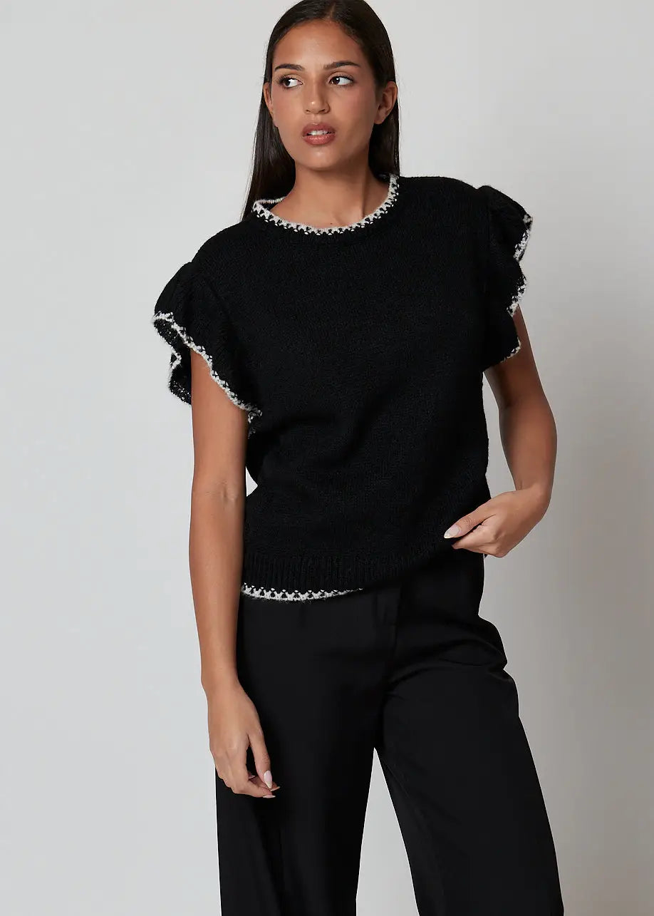 Smanicato in maglia con profili - 28U6567