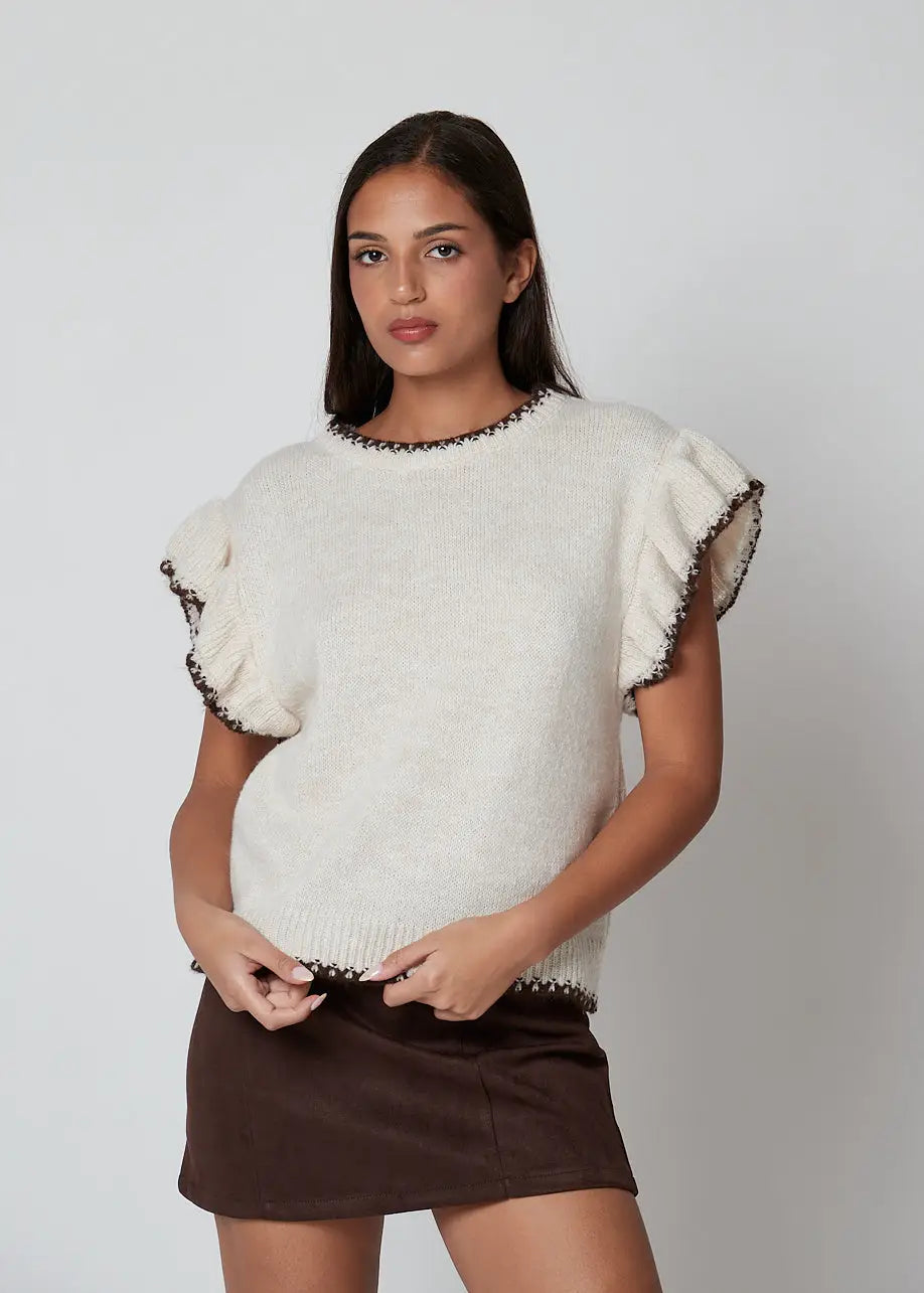 Smanicato in maglia con profili - 28U6567