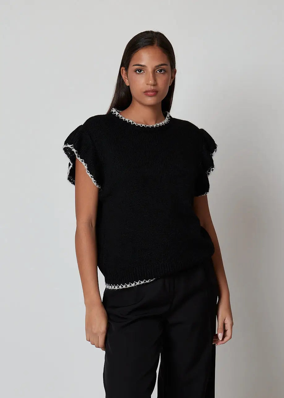 Smanicato in maglia con profili - 28U6567