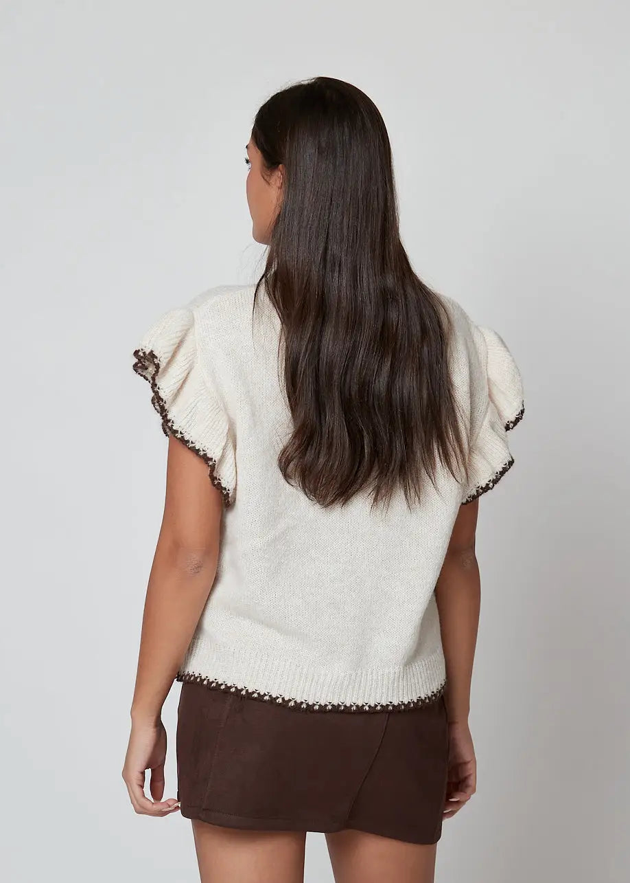 Smanicato in maglia con profili - 28U6567