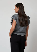 Smanicato in maglia con profili - 28U6567